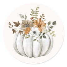 Pegatina de calabaza floral
