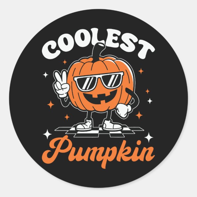 Pegatina de calabaza más fría de Halloween (Anverso)