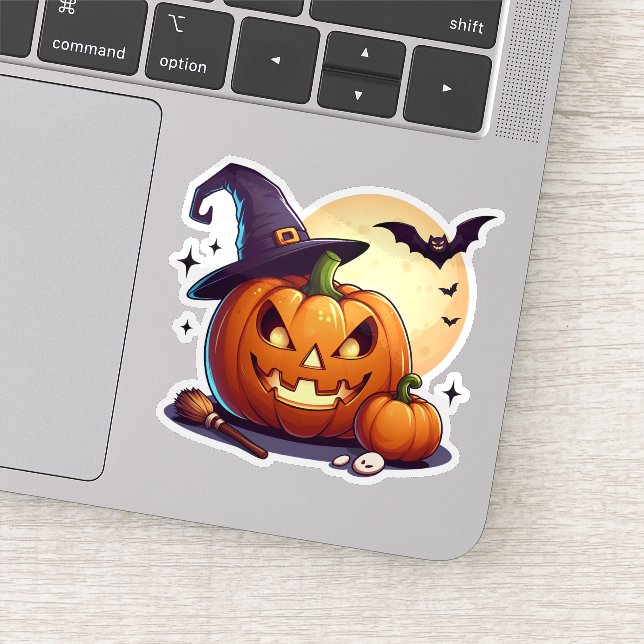 Pegatina de calabaza personalizado de Halloween (Detalle)