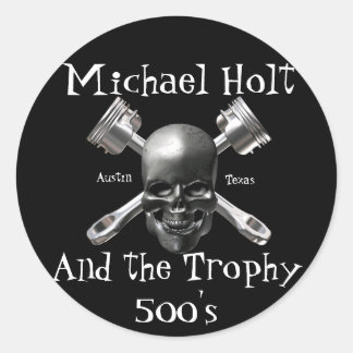 Pegatina de calaveras y pistones