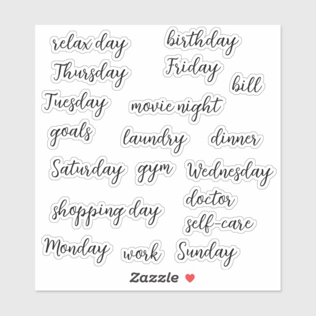 Pegatina de calendario para planificadores | Estac (Hoja)