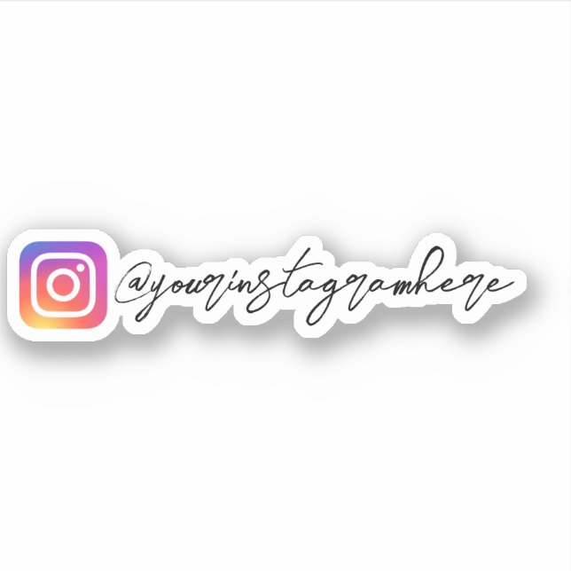 Pegatina de caligrafía de Instagram personalizado (Anverso)