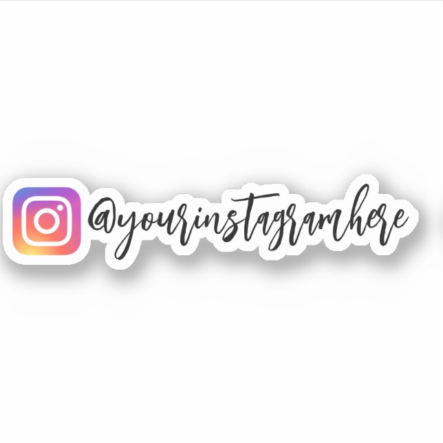 Pegatina de caligrafía de Instagram personalizado (Anverso)