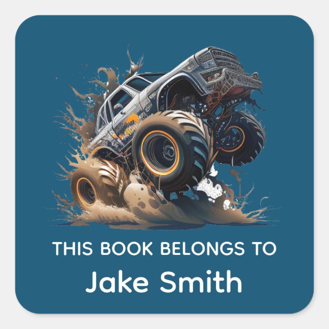 pegatina de Camiones Monstruos de ustom para Niños (Anverso)