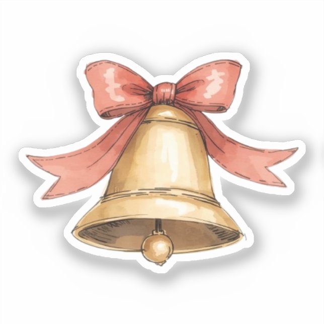 Pegatina de campana de Navidad (Anverso)
