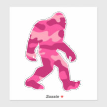 Pegatina de camuflaje rosa Bigfoot Sasquatch