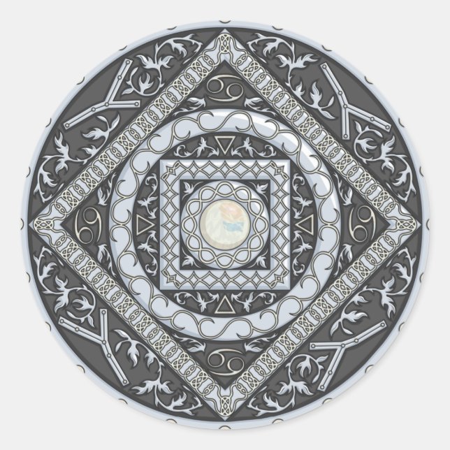 Pegatina de Cancer Mandala (Anverso)