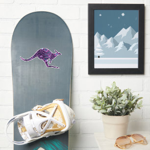 Pegatina de canguro floral