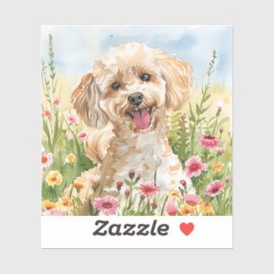 Pegatina de Caniche – Diseño de Acuarela