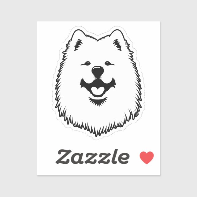 Pegatina de cara adorable y linda de Samoyedo - Sa (Hoja)
