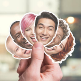 Pegatina de cara personalizado - 6 recortes de fot