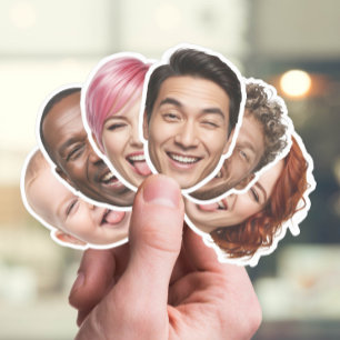 Pegatina de cara personalizado - 6 recortes de fot