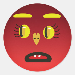 Pegatina de cara triste amarillo