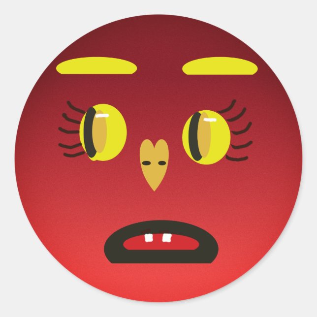 Pegatina de cara triste amarillo (Anverso)