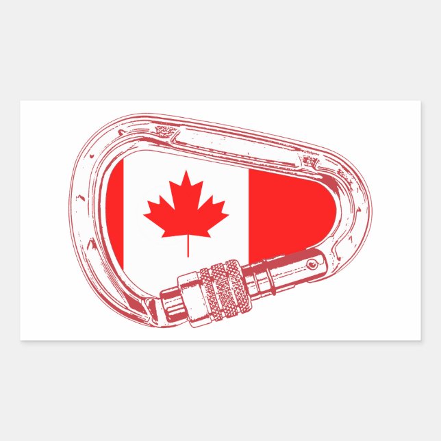 Pegatina de Carabiner de Bandera de Canadá (Anverso)