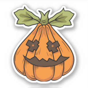 Pegatina de caracteres de calabaza de Halloween