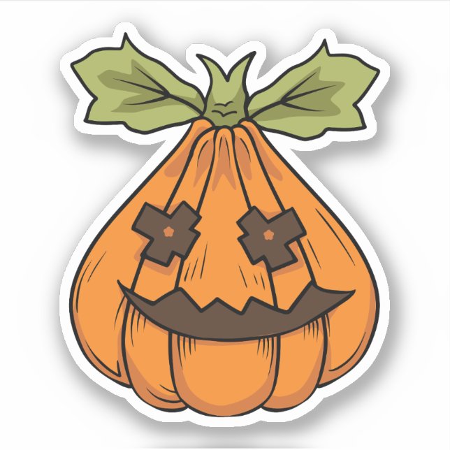 Pegatina de caracteres de calabaza de Halloween (Anverso)
