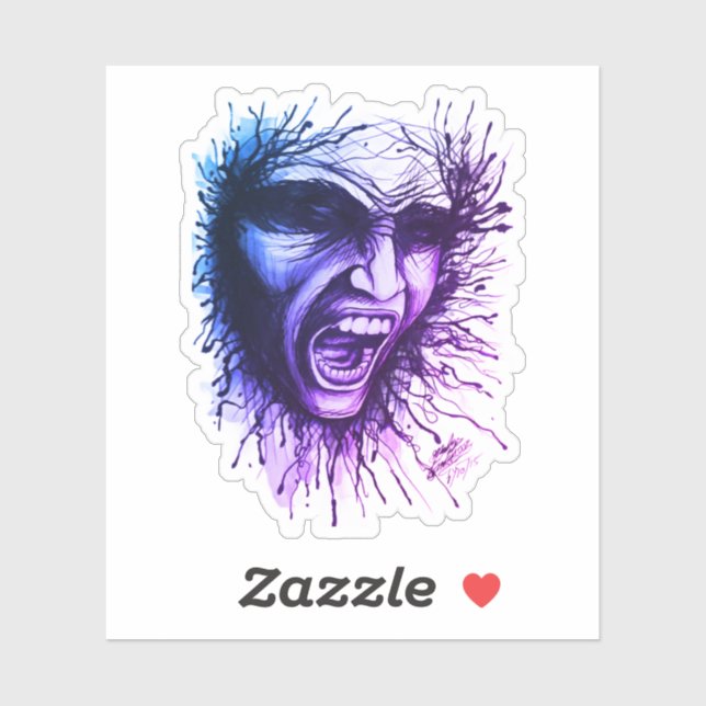 Pegatina de caras gritando (Hoja)