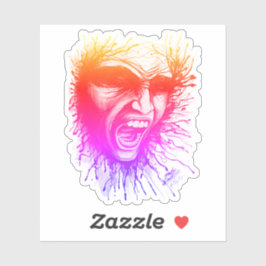 Pegatina de caras gritando