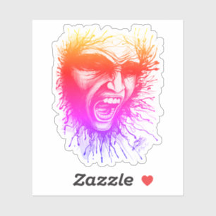 Pegatina de caras gritando