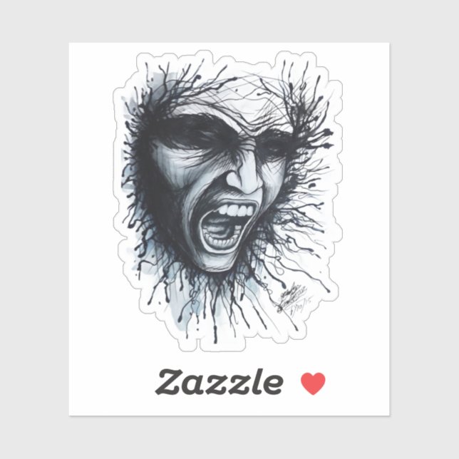 Pegatina de caras gritando (Hoja)