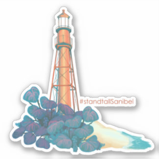 Pegatina de caridad del faro de la isla de Sanibel
