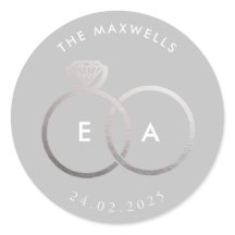 Pegatina de casamiento personalizado de los Anillo