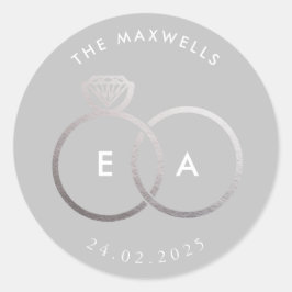 Pegatina de casamiento personalizado de los Anillo