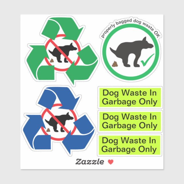 Pegatina De Caza De Perro Reciclar Basura De Yard (Hoja)