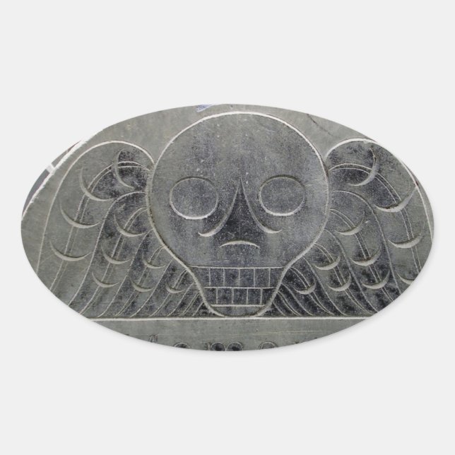 pegatina de cementerio de la muerte alada (Anverso)