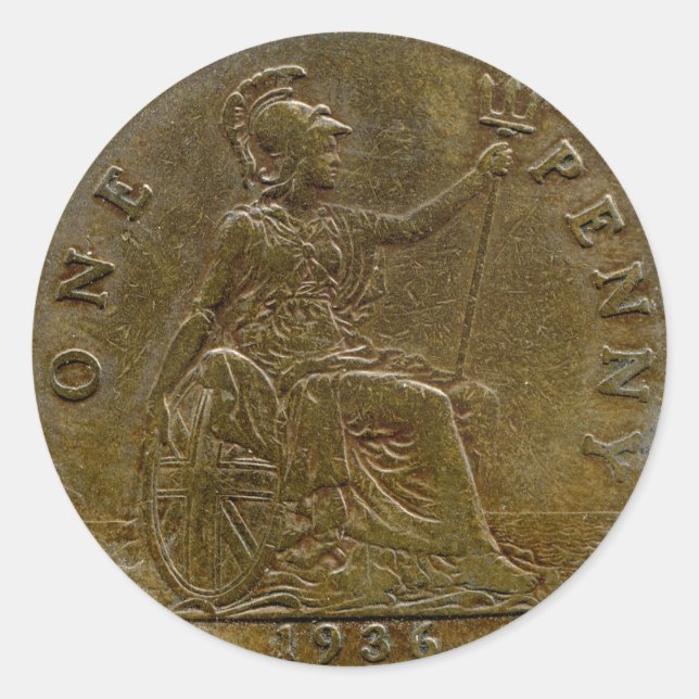 pegatina de céntimos británico de 1936 (Anverso)