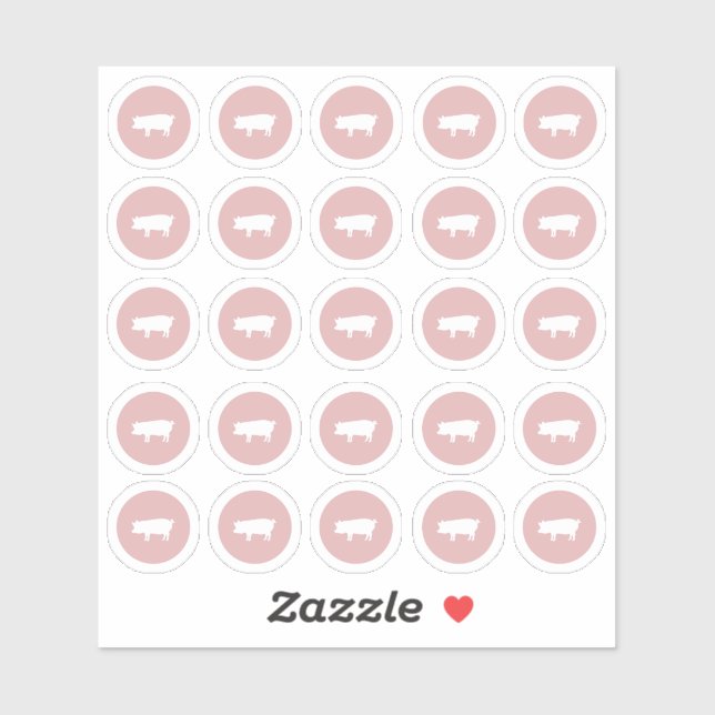 Pegatina de cerdo de elección de comida (Hoja)