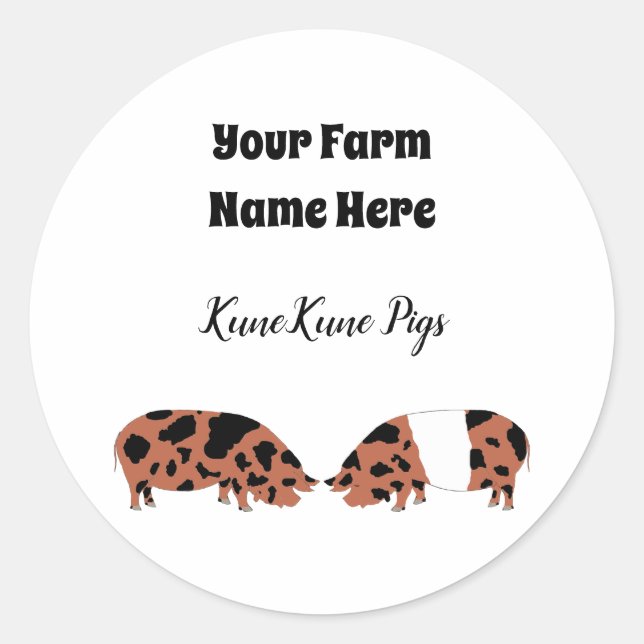 Pegatina de cerdo de KuneKune personalizado (Anverso)