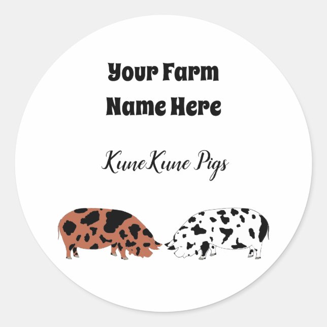 Pegatina de cerdo de KuneKune personalizado (Anverso)