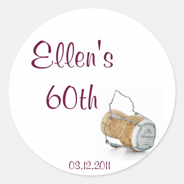 Pegatina de Champagne Cork (Anverso)