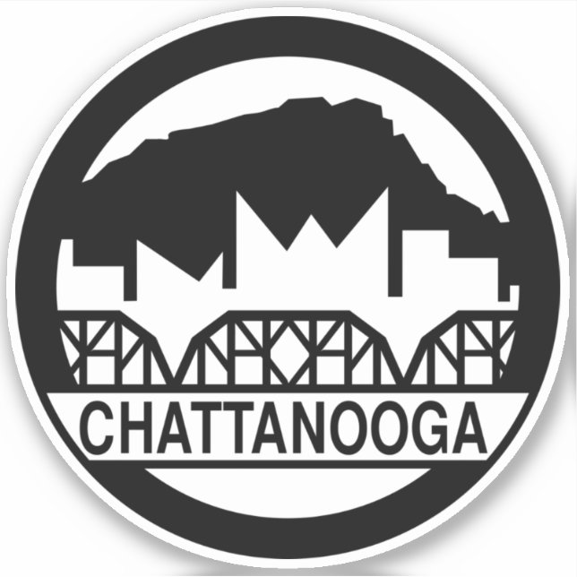 Pegatina de Chattanooga Tennessee (Anverso)