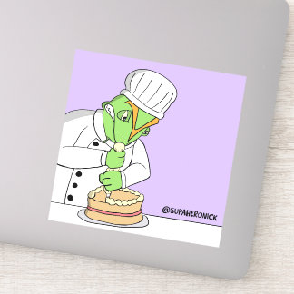 Pegatina de Chef Lagarto Descontento Dibujante de 