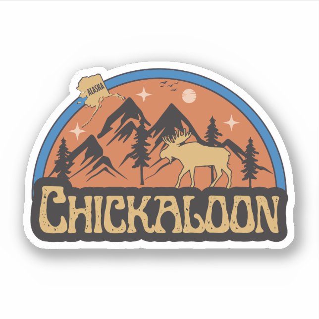 Pegatina de Chickaloon, Alaska (Anverso)