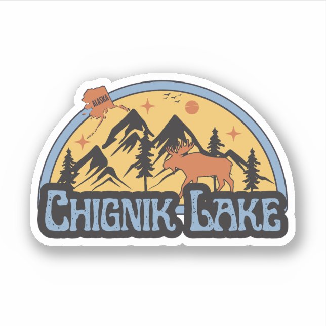 Pegatina de Chignik Lake, Alaska (Anverso)