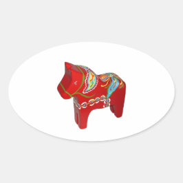 Pegatina de Chunky Dala Horse Oval