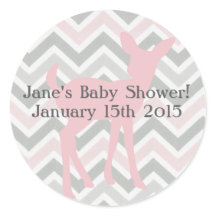 Pegatina de ciervos y cerdos rosados/grises