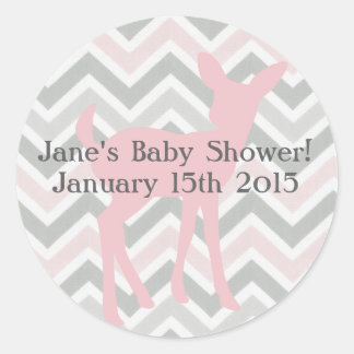 Pegatina de ciervos y cerdos rosados/grises