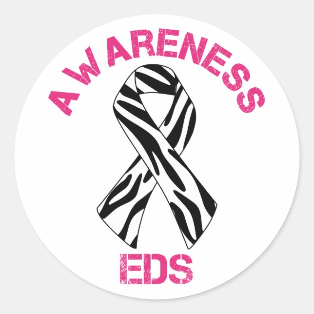 Pegatina de Cinta Cebra EDS Awareness (Anverso)