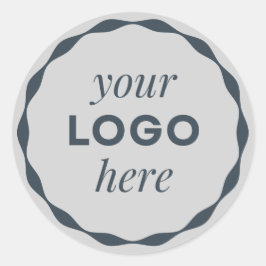 Pegatina de círculo con borde de concha con logoti
