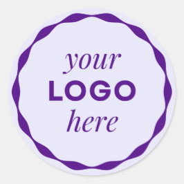 Pegatina de círculo con festón de logotipo empresa