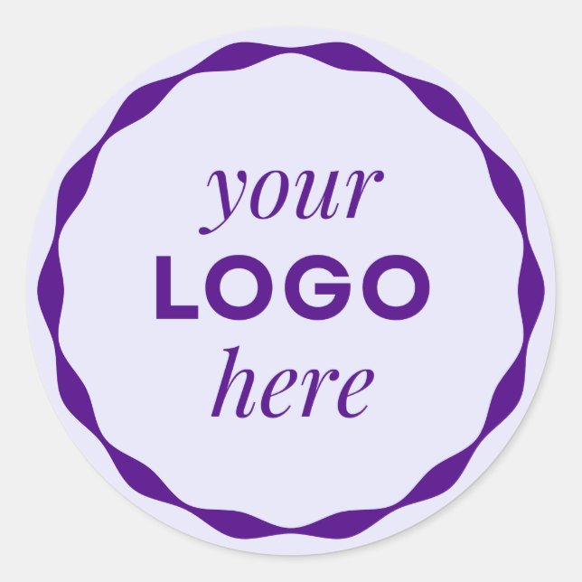 Pegatina de círculo con festón de logotipo empresa (Anverso)