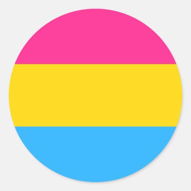 Pegatina de Círculo del Orgullo Pansexual (Anverso)