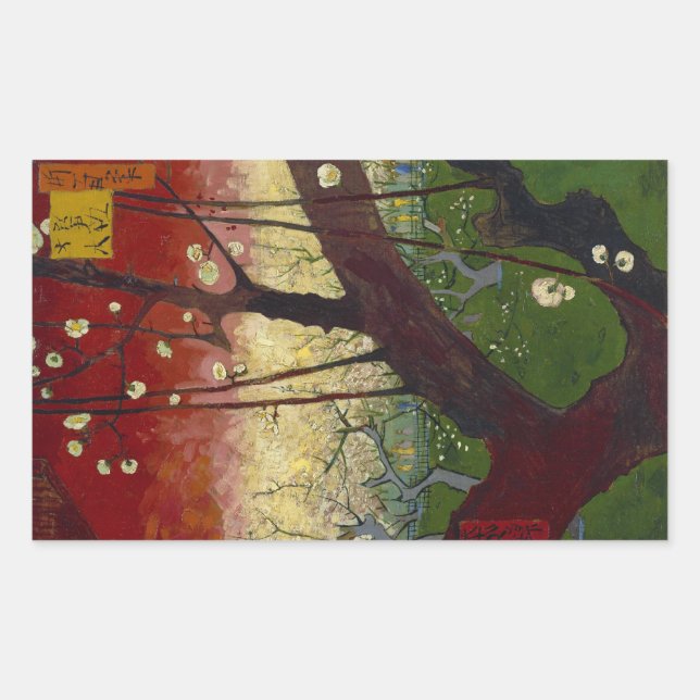 Pegatina de ciruela florida (Anverso)