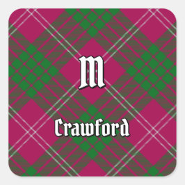 Pegatina de Clan Crawford Tartan Square