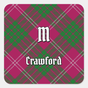 Pegatina de Clan Crawford Tartan Square